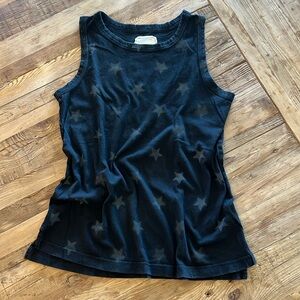 Current/Elliot The Muscle Tank Top in Noir Airbrushed Stars Size 0 (XS)